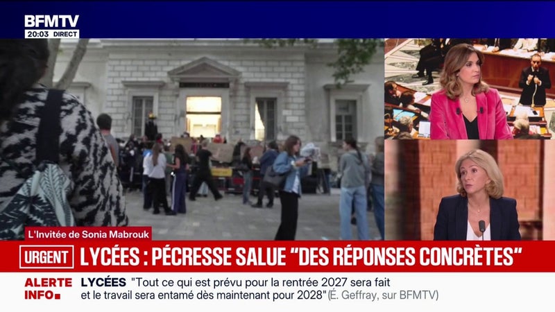 Colère lycéenne: "La réponse de l'État a été tardive parce que les revendications étaient gazeuses", estime Valérie Pécresse, présidente LR de la région Île-de-France
