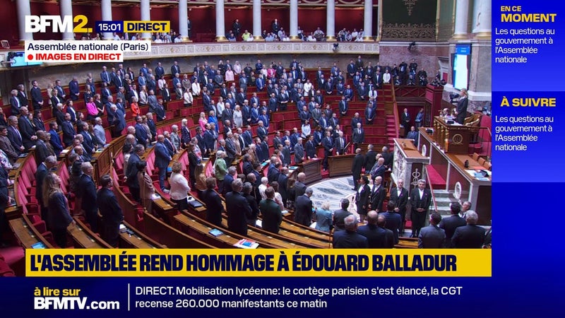L'Assemblée nationale rend hommage à Édouard Balladur, mort le 31 août