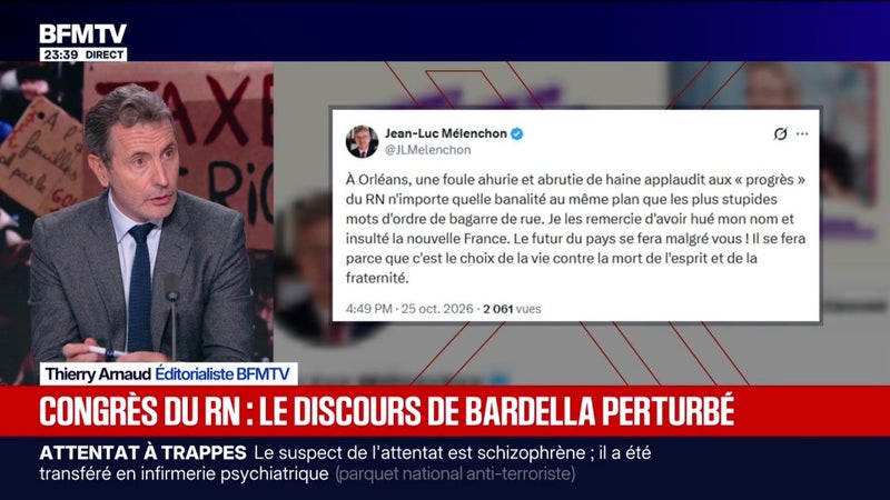Congrès du RN à Orléans: les mots sur X de Jean-Luc Mélenchon, candidat LFI à l'élection présidentielle