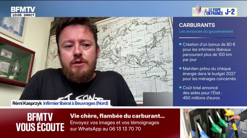 Crise des carburants: "Les annonces qui ont été faites sont largement insuffisantes pour notre profession", affirme Rémi Kasprzyk, infirmier libéral