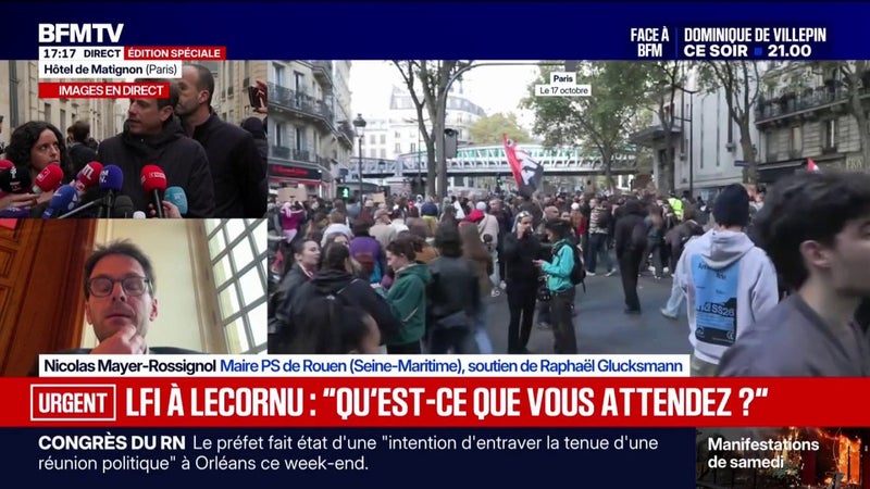 Mouvement lycéen: "Cela fait un mois que des revendications raisonnables ne sont pas entendues", estime Nicolas Mayer-Rossignol, maire PS de Rouen, soutien de Raphaël Glucksmann