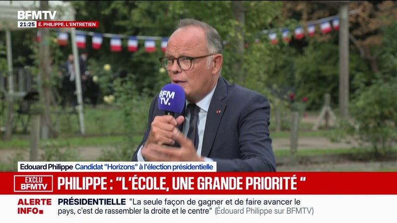 "Nous devons régler cette question des retraites et pour la régler il faudra que chacun travaille un peu plus", déclare Édouard Philippe, candidat "Horizons" à l'élection présidentielle