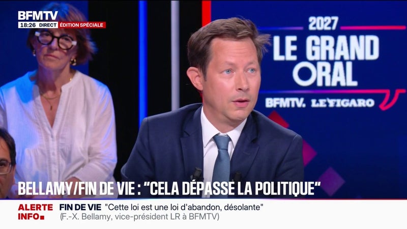 Référendum sur la fin de vie: "C'est la bonne solution", déclare François-Xavier Bellamy, vice-président des Républicains