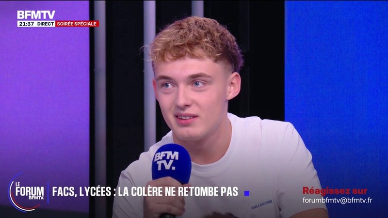 FORUM BFMTV - Mouvement lycéen: "On ne peut pas empêcher les autres d'étudier", déclare Lorenzo, lycéen en Terminale