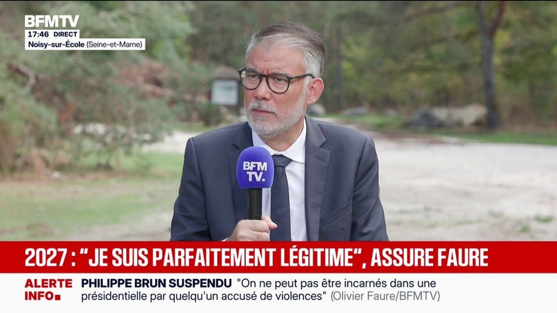 Présidentielle 2027: "Je suis parfaitement légitime", assure Olivier Faure, candidat à la primaire socialiste et Premier secrétaire du PS, qui reconnaît ne pas être "le favori"