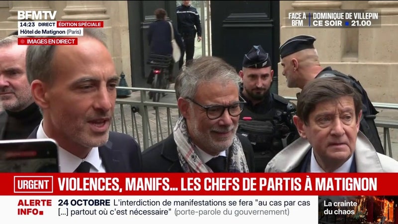 Réunion à Matignon: "Le fiasco du 17 octobre ne peut pas se reproduire", déclare Raphaël Glucksmann, candidat "PS-Place Publique" à l'élection présidentielle