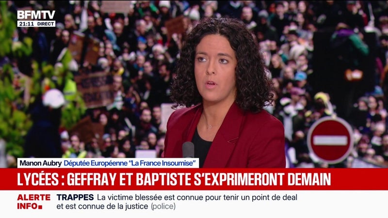 Colère lycéenne: "Le gouvernement a largement méprisé les lycéens", dénonce Manon Aubry, députée européenne LFI