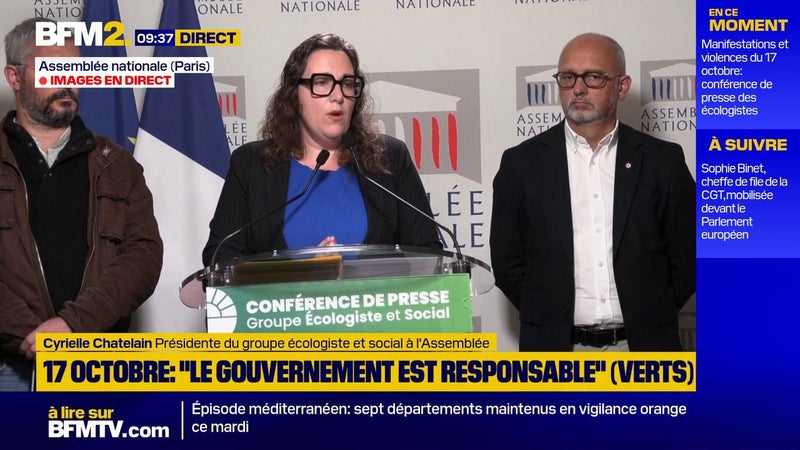 17 octobre: Laurent Nuñez "délégitimé dans ses fonctions", estime l'écologiste Cyrielle Chatelain qui dénonce un "échec cuisant du gouvernement"