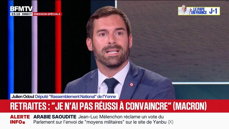 Crise sociale: “À l’heure du bilan du macronisme, nous pouvons avoir beaucoup de regrets, je pense qu’on a eu une batterie d’échecs”, déclare Julien Odoul, député RN de l’Yonne