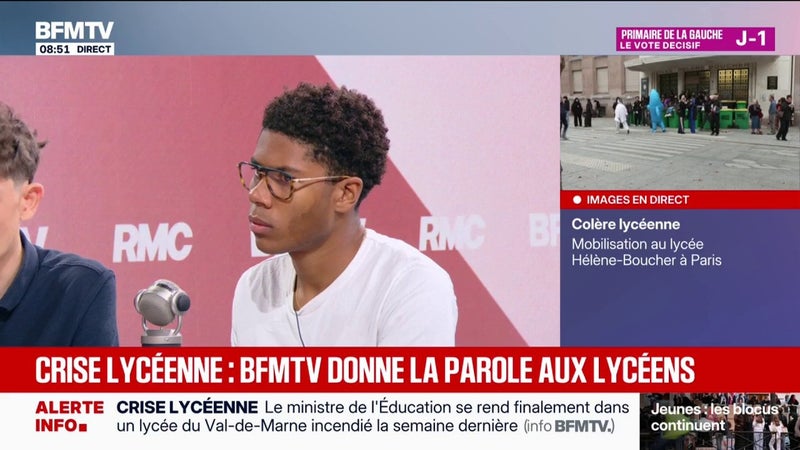 Nathanël Combary, président du conseil d'administration de Renouveau lycéen, appelle les manifestants à être "responsables" pour la suite du mouvement