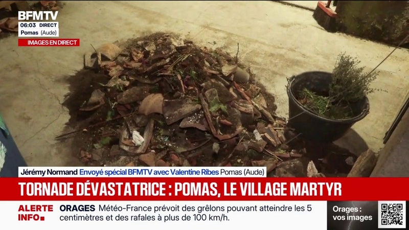 Tornade dans l'Aude: "En 92 ans, c'est la première fois que je vois une bataille pareille", confie une habitante de Pomas