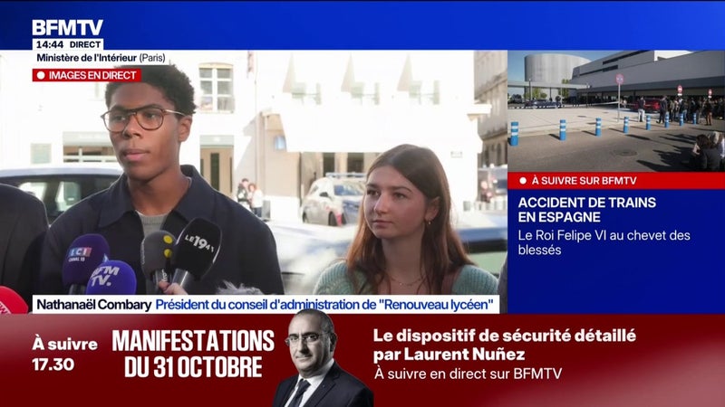 Des représentants des lycéens, reçus par le ministre de l'Intérieur, lui demandent "une révision de la doctrine du maintien de l'ordre"