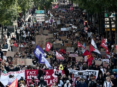 Le cortège de manifestants à Marseille, le 24 octobre 2026
