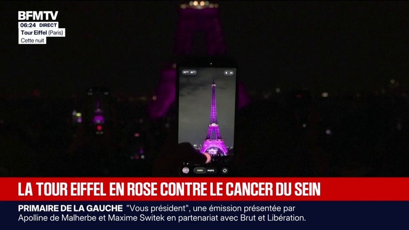 La Tour Eiffel s'illumine pour Octobre rose