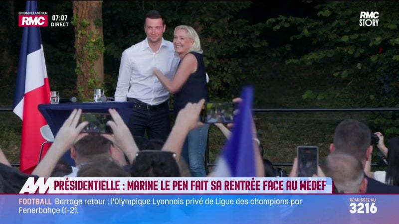 Présidentielle : Marine Le Pen fait sa rentrée face au Medef