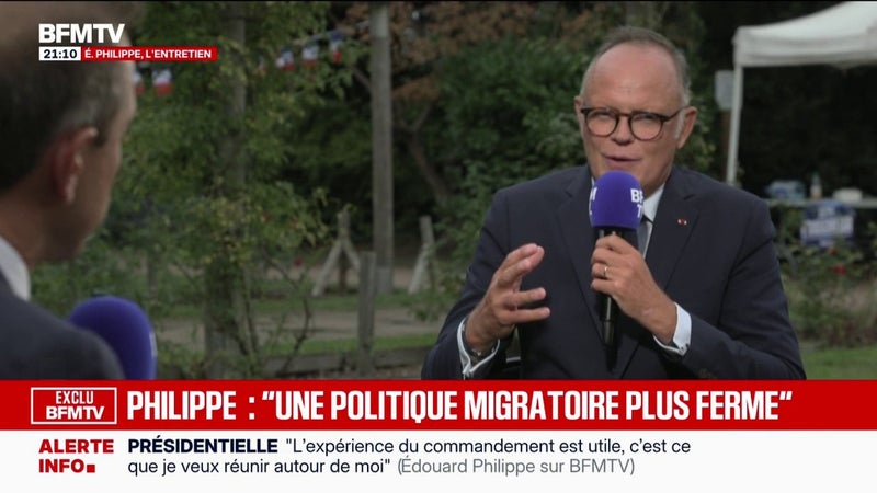 "Gérald Darmanin aura un rôle central dans l'organisation de cette recomposition", déclare Édouard Philippe, candidat "Horizons" à l'élection présidentielle