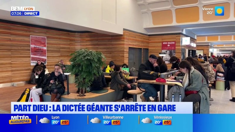 Une dictée en gare de Lyon Part-Dieu