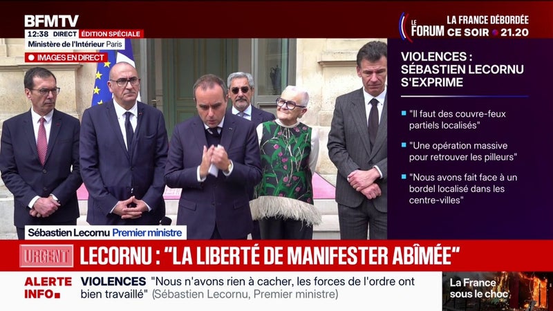 Violences et pillages: "C'est avant tout ceux qui ont cassé qui doivent payer", assure le Premier ministre Sébastien Lecornu