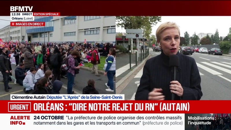 24 octobre: "Nous sommes également là pour dire notre rejet profond du RN", explique Clémentine Autain depuis Orléans