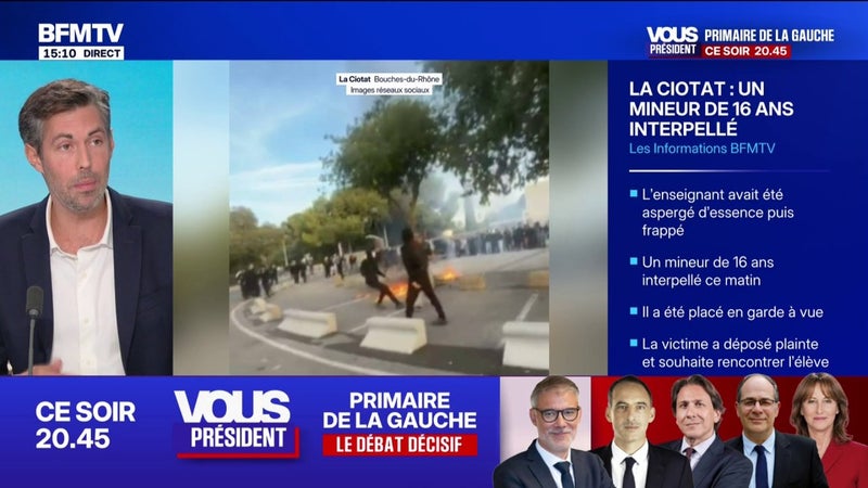 Professeur aspergé d'essence à La Ciotat: un mineur de 16 ans interpellé ce matin et placé en garde à vue