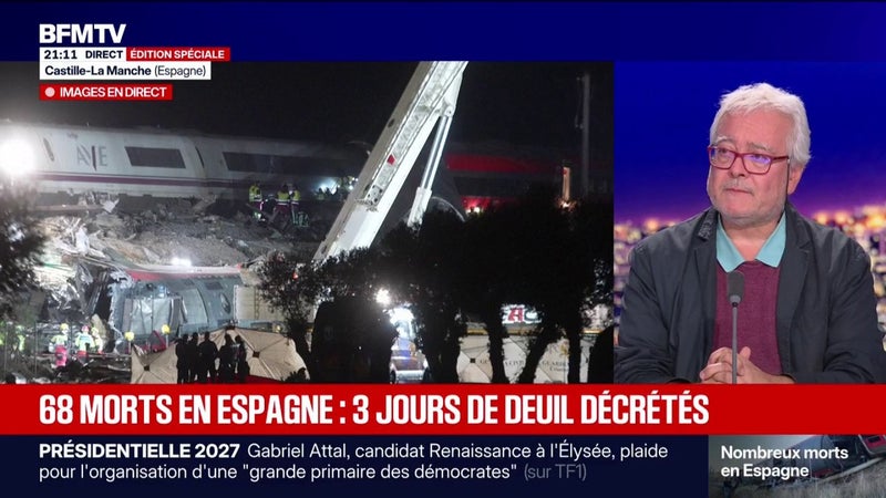 Collision entre deux trains en Espagne: "Les Espagnols sont en colère, ils attendent des réponses rapides", explique Juan José Dorado, journaliste espagnol, correspondant de plusieurs médias à Paris