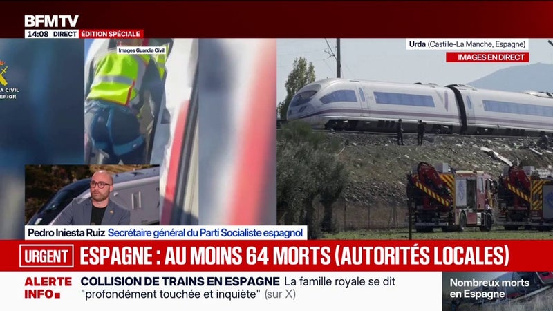Accident de trains en Espagne: Pedro Sanchez se rend à Urda, près du lieu de la collision