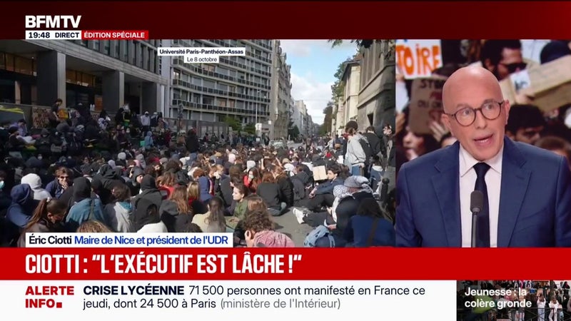 Présidentielle: Éric Ciotti estime que "l'élection de Marine Le Pen réinstallera de l'ordre"