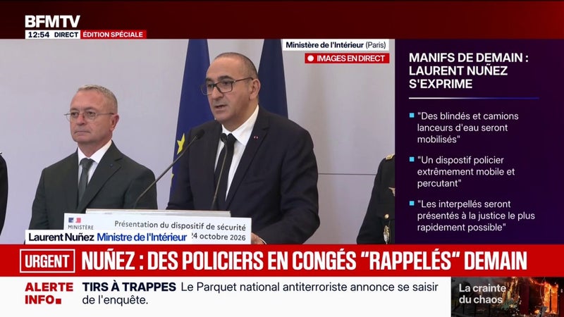 BRI, Raid et GIGN mobilisés le 24 octobre: "Ces unités d'élite n'ont pas vocation à faire du maintien de l'ordre", affirme le ministre de l'Intérieur Laurent Nuñez