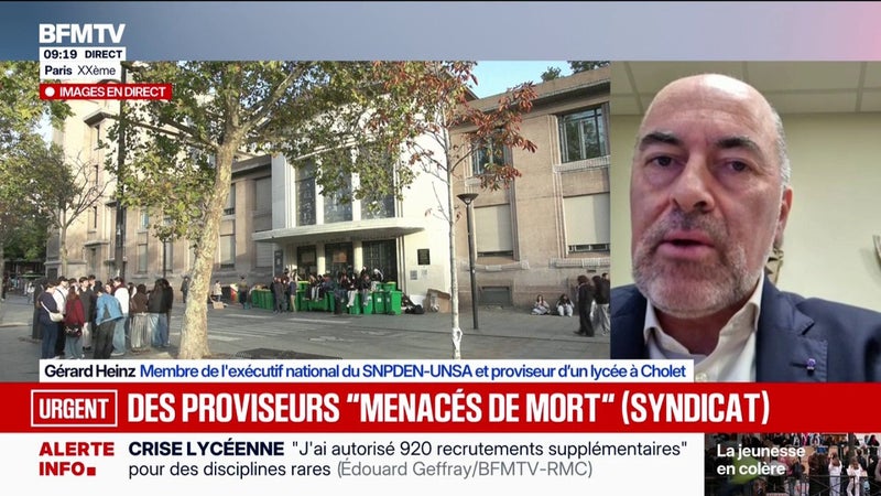 "Plus d'une centaine de situations" de menaces de mort répertoriées contre des proviseurs, alerte le syndicat SNPDEN-UNSA