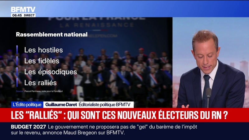 L'ÉDITO POLITIQUE DE GUILLAUME DARET - Les "ralliés": qui sont ces nouveaux électeurs du RN?
