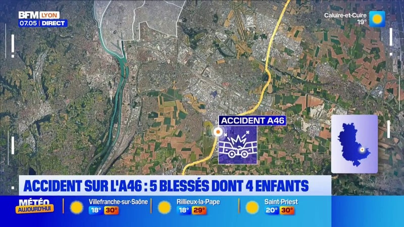 Accident sur l'A46 : 5 blessés en urgence absolue