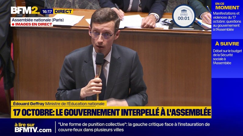 Colère des lycéens: des décisions "claires et fermes" seront annoncées en début de semaine prochaine