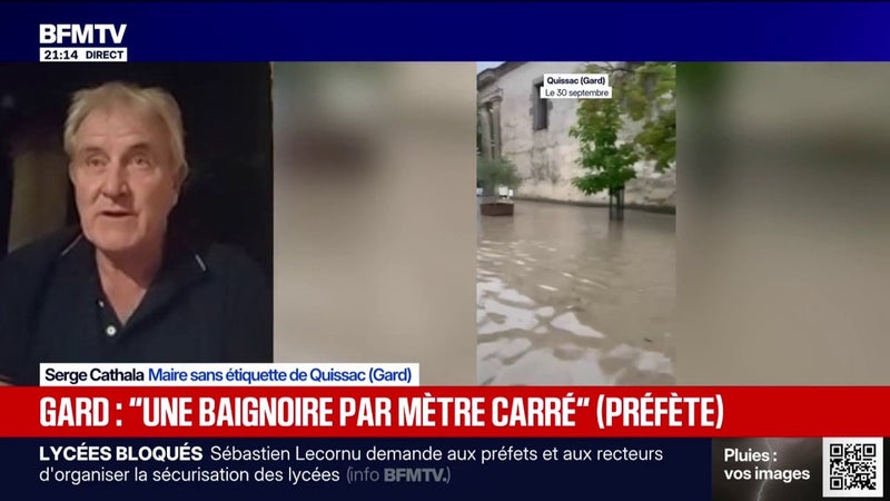 Le maire de Quissac (Gard), Serge Cathala, fait le point après les orages qui ont touché sa commune