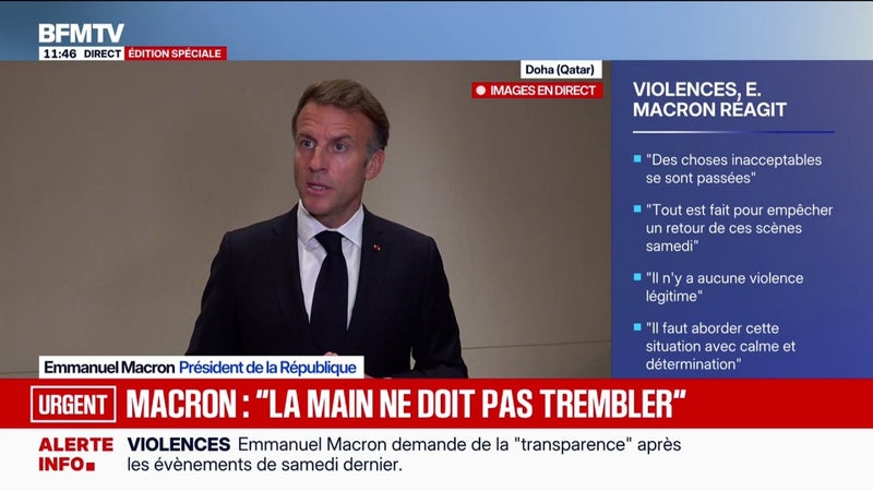 "La main ne doit pas trembler au sommet de l'Etat", estime Emmanuel Macron au sujet de sa visite au Moyen-Orient