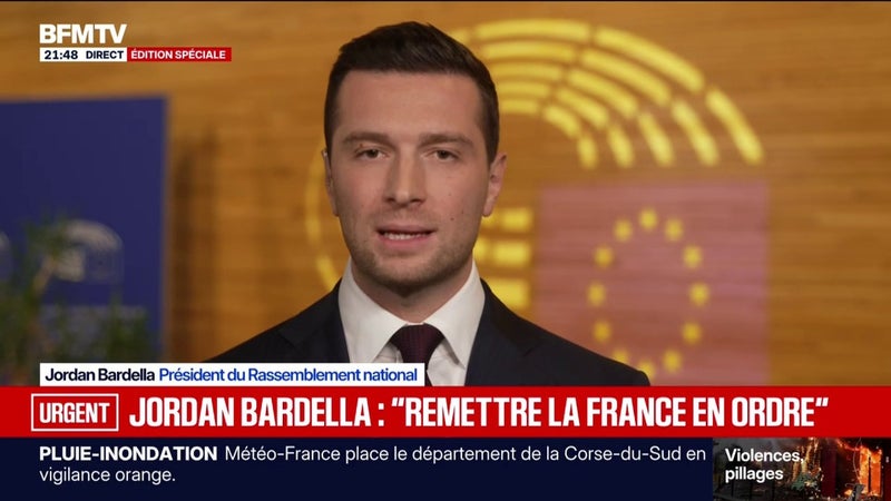 Violences du 17 octobre: "Il faut un sursaut pénal", estime Jordan Bardella, président du Rassemblement national