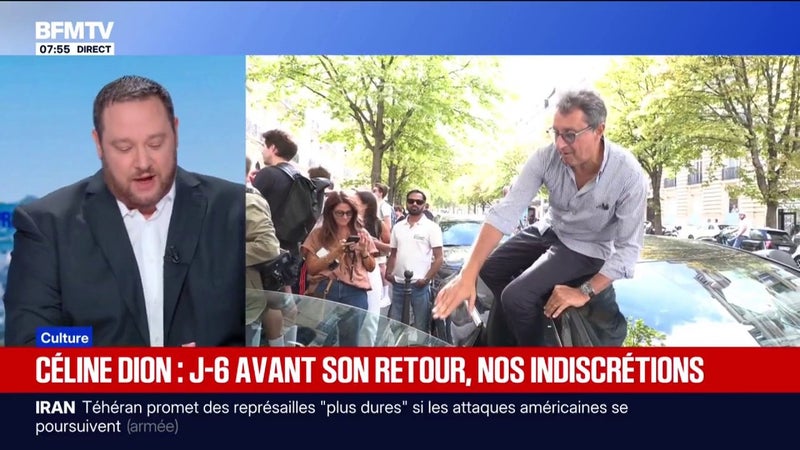Garé devant l'hôtel de Céline Dion, il tente d'apercevoir la chanteuse depuis le capot de sa voiture