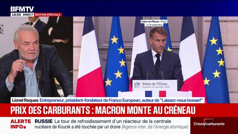 La réponse d'Emmanuel Macron sur le prix des carburants: "Ça se terminera comme avec les gilets jaunes, c'est-à-dire qu'il cédera", pressent Lionel Roques, entrepreneur