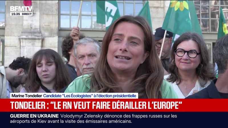 Ukraine: "Le RN montre son vrai visage", affirme Marine Tondelier, candidate "Les Écologistes" à l'élection présidentielle