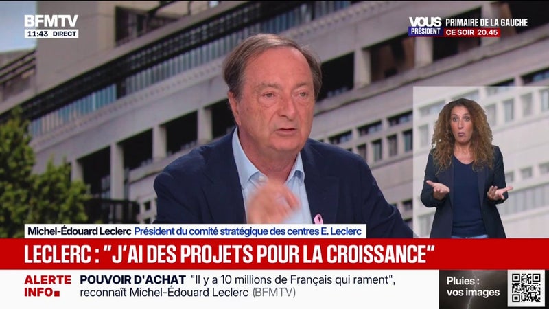 "J'ai des projets pour la croissance, je peux "alimenter" les candidats" à la présidentielle, assure Michel-Édouard Leclerc, président du comité stratégique des centres E.Leclerc