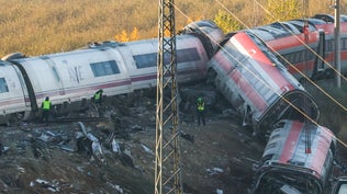 Collision entre deux trains en Espagne, le 28 octobre 2026.