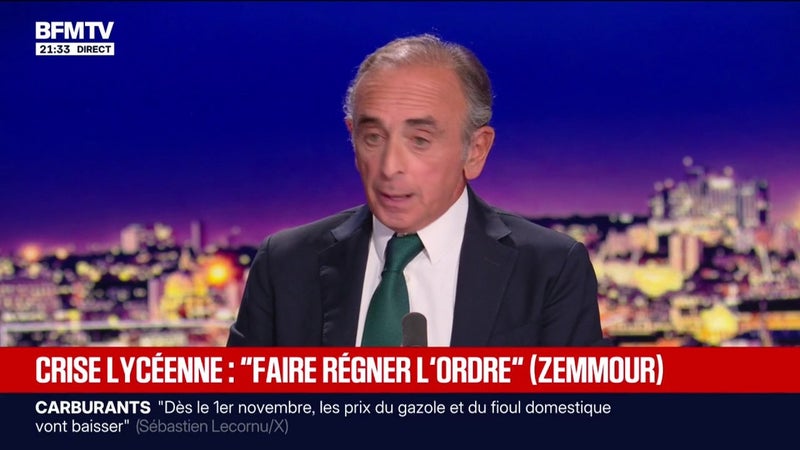 Crise lycéenne: "L'école publique de la fin du XIXe siècle est un modèle indépassable", estime Éric Zemmour, président du parti Reconquête