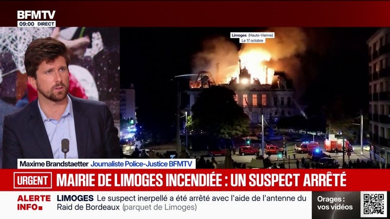 Incendie de la mairie de Limoges: un suspect arrêté