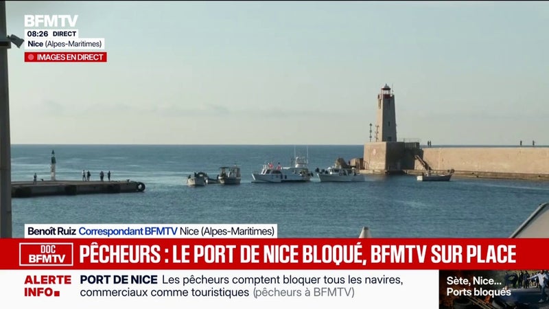 Crise du carburant: des navires de pêche entravent l'entrée du port de Nice