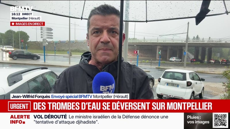 Intempéries: des trombes d'eau se déversent sur Montpellier
