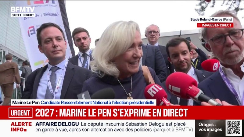 Débat au Medef: "Il existe parfois des caricatures de notre projet économique", affirme Marine Le Pen, candidate du Rassemblement national à l'élection présidentielle
