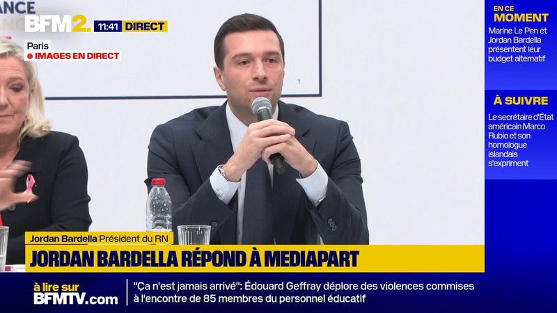 Mediapart: Jordan Bardella annonce examiner "de nouvelles suites judiciaires à donner"