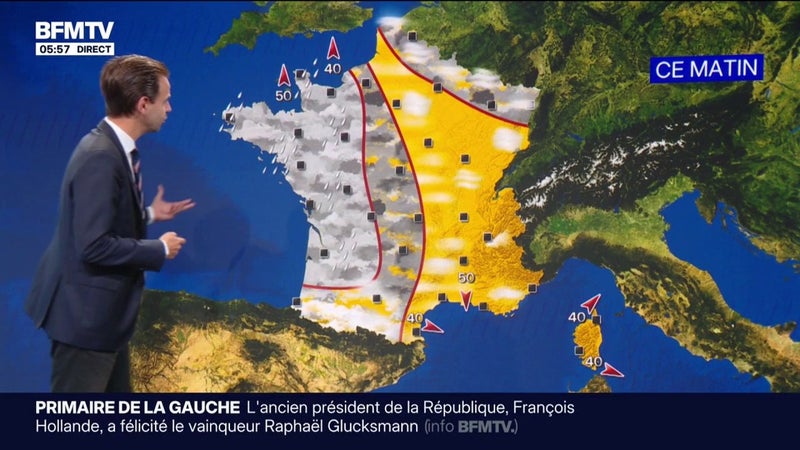 Un temps pluvieux sur l'est du pays, jusqu'à 24°C attendu dans le sud-est: la météo de ce lundi 12 octobre