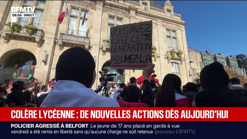 Colère des lycéens: 400 à 500 établissements totalement ou "partiellement" fermés en vue de nouvelles actions ce lundi
