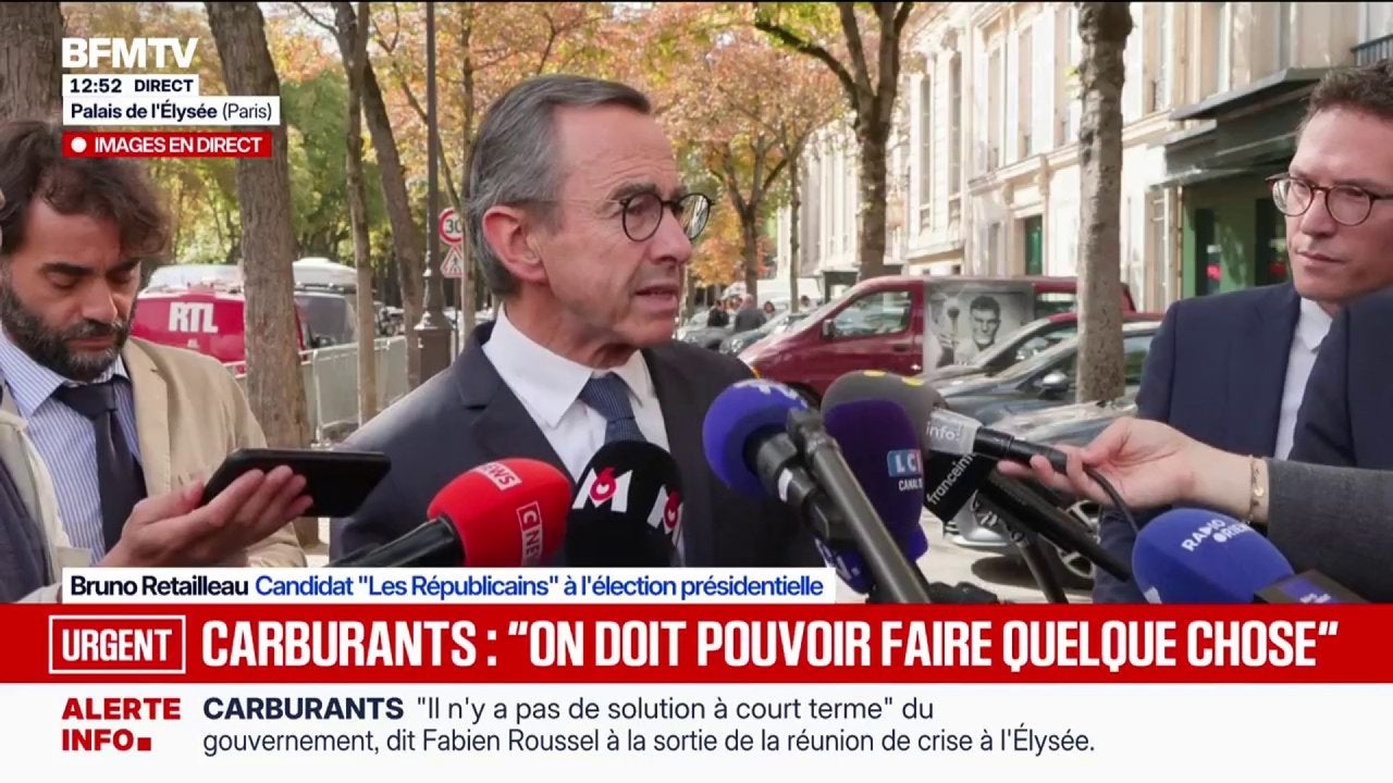 Pouvoir d'achat: "Si on ne veut pas subir, il faut agir", constate Bruno Retailleau, candidat LR à l'élection présidentielle, après la réunion à l'Élysée