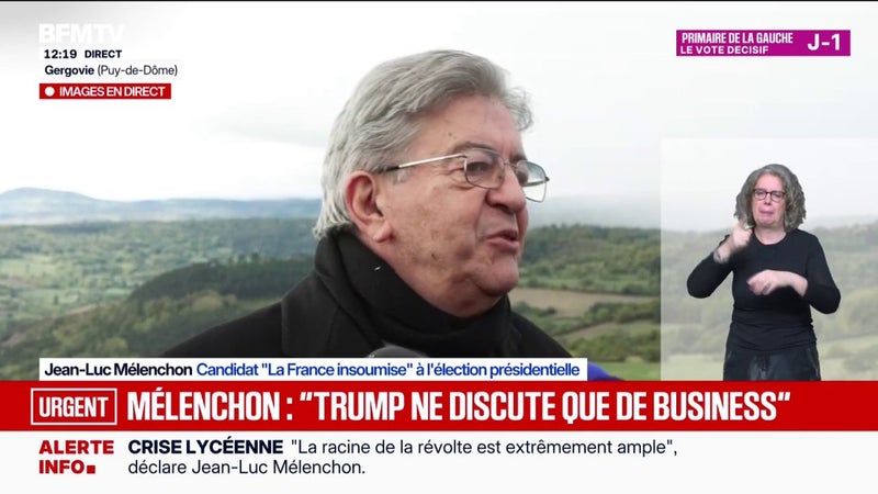 Primaire sociale-démocrate: "J'attends que ça se passe", affirme Jean-Luc Mélenchon, candidat LFI à la présidentielle